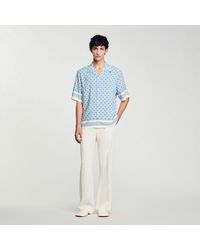 Sandro - Square Cross Motif Flowing Blouse - Lyst