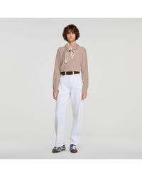 Sandro - Sweater With Removable Scarf - Lyst