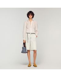 Sandro - Smocked Linen Shirt - Lyst