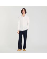 Sandro - Loose-Fit Shirt Pleated Effect - Lyst