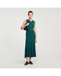 Sandro - Robe en maille à col polo - Lyst