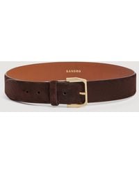 Sandro - Wide Suede Belt - Lyst