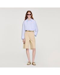 Sandro - Cotton Bermudas With Cutout Flowers - Lyst