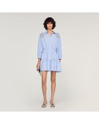 Sandro - Short Striped Cotton Dress - Lyst
