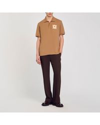 Sandro - Polo Shirt With Flower Patch - Lyst