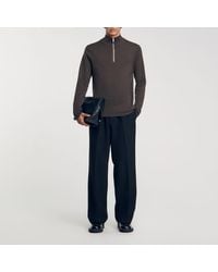 Sandro - Wool Jumper With Zip Collar - Lyst