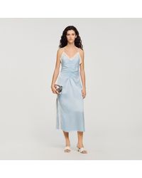 Sandro - Satin-Effect Maxi Dress With Straps - Lyst