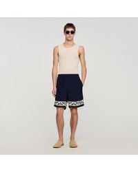 Sandro - Contrast Pattern Floaty Shorts - Lyst