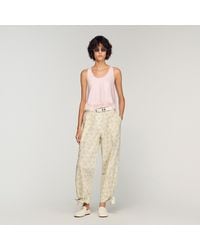 Sandro - Floral-Print Wide-Leg Trousers - Lyst