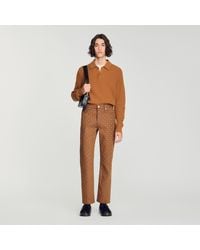 Sandro - Jean à motif square cross - Lyst