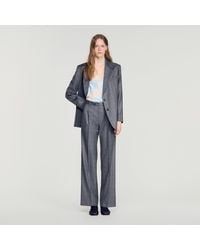 Sandro - Rhinestone Check Wool Trousers - Lyst