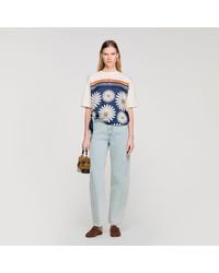 Sandro - Scarf Print T-Shirt - Lyst