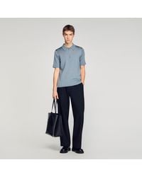 Sandro - Knitted Polo Shirt With Zip Collar - Lyst