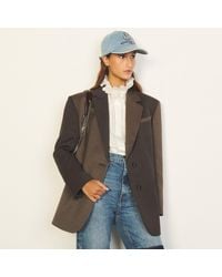 Sandro Dual-fabric Tailored Jacket - Brown