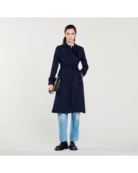 Sandro - Trench Coat With Pleated Inset - Lyst