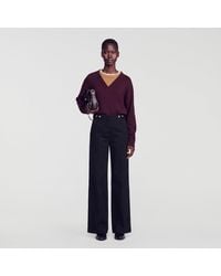 Sandro - High-Rise Wide-Leg Jeans - Lyst