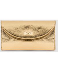 Sandro - Mambo Metallic Leather Clutch - Lyst