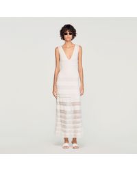 Sandro - Pointelle Knit Maxi Dress - Lyst