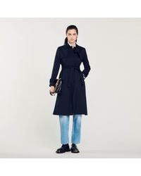 Sandro - Trench Coat With Pleated Inset - Lyst