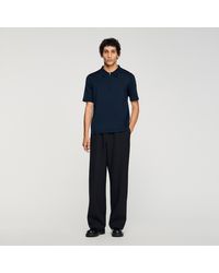 Sandro - Knitted Polo Shirt With Zip Collar - Lyst