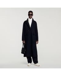 Sandro - Double-Faced Coat With Studs - Lyst