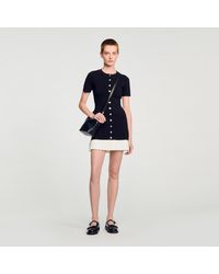Sandro - Pleated-Hem Mini Dress - Lyst