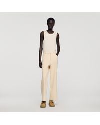 Sandro - Wide-Leg Cotton Trousers - Lyst