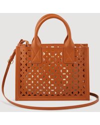Sandro - Small Punched Leather Kasbah Tote - Lyst