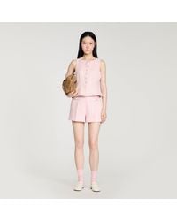 Sandro - Sequin Check Tweed Shorts - Lyst