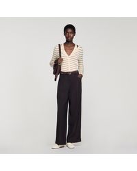 Sandro - Striped Ribbed Cardigan - Lyst