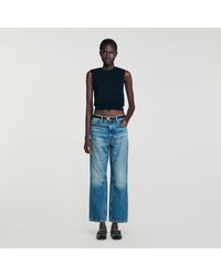 Sandro - Ruffled Cropped Jumper - Lyst