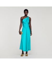 Sandro - Satin-Effect Maxi Dress With Bow - Lyst