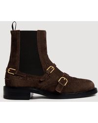 Sandro - Buckle Suede Chelsea Boots - Lyst