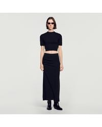 Sandro - Cropped Wool And Cashmere Sweater - Lyst