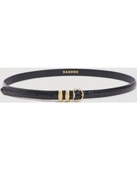 Sandro - Croc-Effect Leather Belt - Lyst