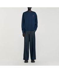 Sandro - Sweatshirt oversize à patch en cuir - Lyst