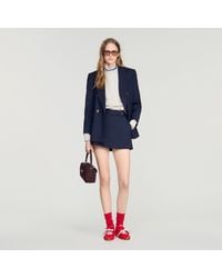 Sandro - Jupe short à rayures en laine - Lyst