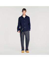 Sandro - Buttoned Wool Worker Jacket - Lyst