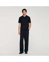 Sandro - Knitted Polo Shirt With Zip Collar - Lyst