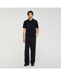 Sandro - Knitted Polo Shirt With Zip Collar - Lyst