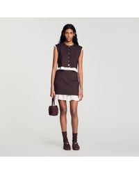 Sandro - Short 2-In-1 Wool Skirt - Lyst