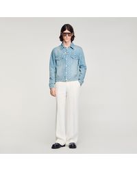 Sandro - Square Cross Denim Jacket - Lyst