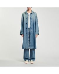 Sandro - Long Faded Denim Coat - Lyst