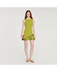 Sandro - Short Floral Knit Dress - Lyst
