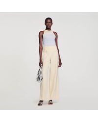 Sandro - Wide-Leg Trousers With Darts - Lyst
