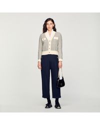 Sandro - Cardigan en maille à rayures - Lyst
