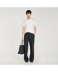 Sandro - Short-Sleeve Knitted Polo Shirt - Lyst