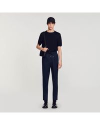 Sandro - Elasticated Straight-Leg Trousers - Lyst