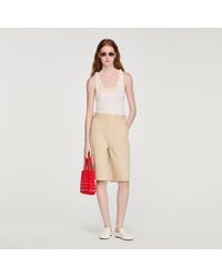Sandro - Ribbed Jumper With Beaded Roses - Lyst