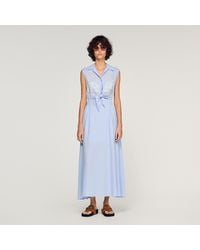 Sandro - Embroidered Linen Maxi Dress - Lyst